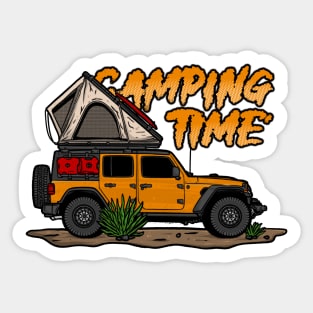 Jeep Design Camping Time - Orange Sticker